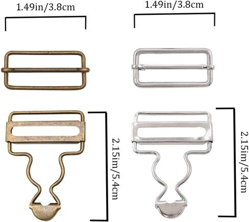 20 مجموعة من الإبزيم المعدني مقاس 1-1/2 بوصة مع إبزيم منزلق ثلاثي الانزلاق قابل للتعديل لحمالات الجينز، وسراويل المريلة، إكسسوارات الخياطة ذاتية الصنع، إبزيم تعليق بلونين in Kuwait