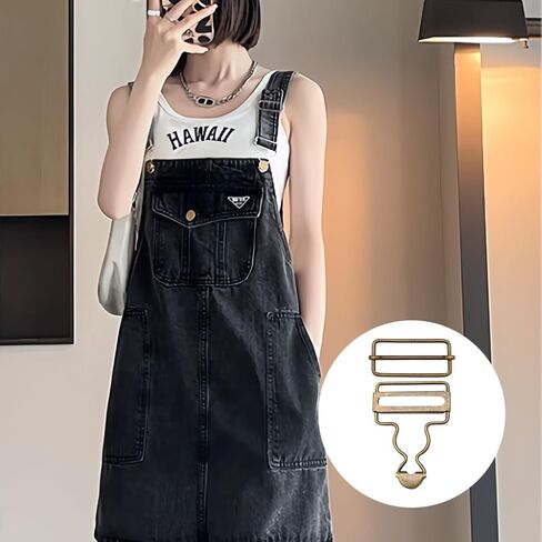 20 مجموعة من الإبزيم المعدني مقاس 1-1/2 بوصة مع إبزيم منزلق ثلاثي الانزلاق قابل للتعديل لحمالات الجينز، وسراويل المريلة، إكسسوارات الخياطة ذاتية الصنع، إبزيم تعليق بلونين in Kuwait