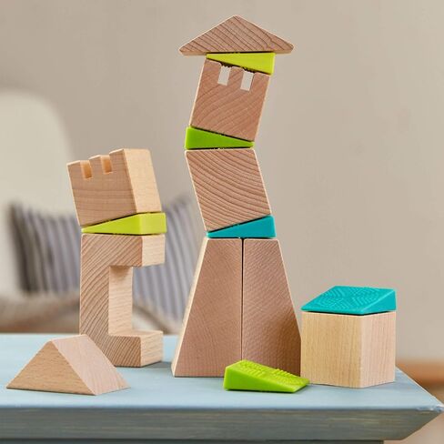HABA Crooked Tower - 19 Wooden Blocks and 6 Wedges with Pattern Cards for ages 4+(Made in Germany) in Saudi Arabia