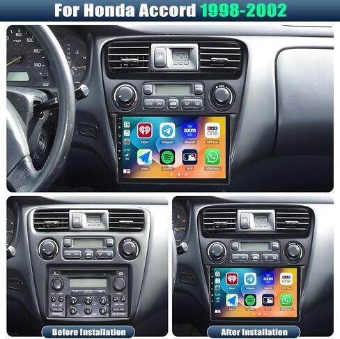 [2+64G] ستيريو سيارة Android 13 لسيارة Honda Accord VI 1998-2002 مع Carplay اللاسلكي وAndroid Auto، راديو سيارة بشاشة تعمل باللمس 9 بوصة مع وصلة مرآة GPS WiFi Bluetooth FM/RDS SWC EQ HiFi+كاميرا احتياطية in Saudi Arabia