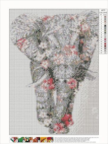 MXJSUA DIY 5D Diamond Art Painting Elephant by Number Kits for Adults, Flowers Elephant Round Full Drill Diamond Art Kits Picture Arts Craft for Home Wall Art Decor 12x16 inch in Saudi Arabia