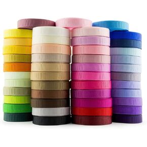 Summer-Ray 235 Yards (47 x 5 Yards) Grosgrain Ribbon 3/8 inch (10mm) Mixed Colors Value Pack