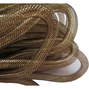 YYCRAFT 10 Yards Solid Mesh Tube Deco Flex for Wreaths Cyberlox CRIN Crafts Halloween 16mm 5/8-Inch (Shinny Black)