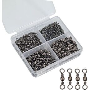 100-200pcs Rolling Barrel Fishing Swivels Fishing Hook Line Connectors Fishing Tackle Accessories