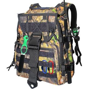 Fishing Tackle Backpack with Rod Gear Rack - Lightweight, Waterproof & Tactical Organizer for Fishing, Hiking, Hunting | Shoulder Storage Bag for Outdoor Enthusiasts