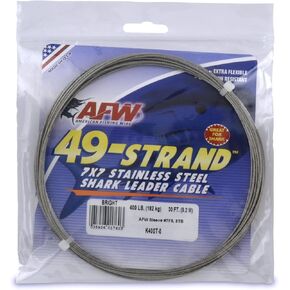 American Fishing Wire 49 Strand, 7x7 Stainless Steel Leader Cable - Strong Heavy Duty Fishing Wire for Shark and Up to 900lb test in Kuwait