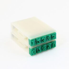 uxcell Rubber 0-9 Digits Detachable Number Stamp, 4.5mm Width, White Green