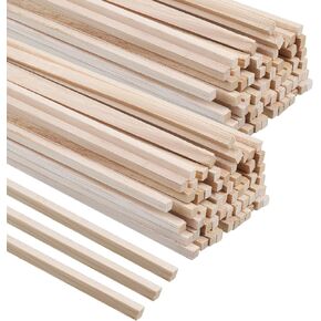 480 Pcs Wood Strips Balsa Square Wooden Dowels 1/8 Inch Balsa Wood Trips 12 Inch Long Hardwood Square Dowel Unfinished Wood Sticks Wooden Dowel Sticks Wooden Craft Sticks for Craft DIY Supplies