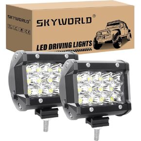 SKYWORLD 4inch LED Work Light 36W Spot Beam LED Work Pods Lights 7D 6000K Spotlight for Car Truck Offroad Driving Lamp Vehicles Atvs Utvs Waterproof 2PCS