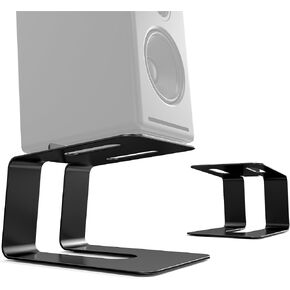 Desk Speaker Stands,Audio Elevation Speaker Stands for Studio Monitors, Bookshelf Speaker Enhancement, Durable Aluminum Design,Black