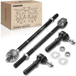 A-Premium Set of 4, Front Inner & Outer Tie Rod End Kit, Compatible with Dodge Grand Caravan & Caravan 1996-2000, Chrysler Grand Voyager & Voyager 2000, Town & Country 1996-2000