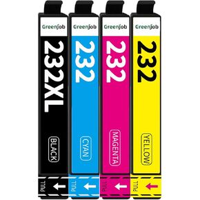 استبدال خراطيش الحبر المعاد تصنيعها 232XL لحزمة التحرير والسرد لخراطيش الحبر Epson 232XL 232 XL T232 T232XL للاستخدام مع Expression Home XP-4200 XP-4205 Workforce WF-2930 WF-2950 (4 عبوات) in Kuwait