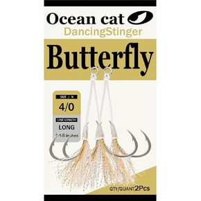 OCEAN CAT Assist Hooks Butterfly Glow Jigging Jigs Slow Fast Fall Hooks Size 2/0,3/0,4/0,5/0,6/0