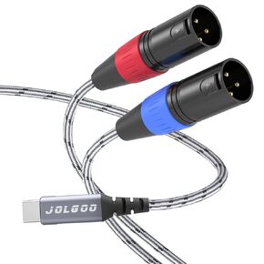 USB C to Dual XLR Male Audio Cable Type C to XLR Male Stereo Power Amplifier Cable, 5FT USB C to 2 XLR Adapter, Compatible with Smartphones or Laptops