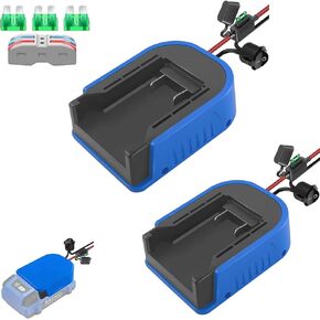 EID 2 Pack for Power Wheel Battery Adapter Fit for Kobalt 24V Battery with Wire Connector, 14 Gauge Wire, 30Amp Fuse and Switch Button, DIY Use for Rc Car, Robotics, Rc Truck, and Work Lights
