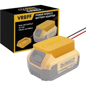 Power Wheels Adapter for 20V DeWalt Battery 18V Dock Power Connector Battery Adapter with 14 Gauge Robotics, Yellow