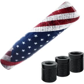 1 قطعة رأس نقل تروس السيارة من سبائك الألومنيوم العالمي، 5.11 بوصة رأس نقل تروس السيارة مطبوع عليه علم أمريكي لنقل المياه، مناسب لمعظم موديلات السيارات (متعدد الألوان) in Kuwait