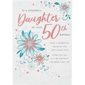 Regal Publishing Modern Milestone Age Birthday Card 50th Daughter - 9 x 6 inches -, C80765