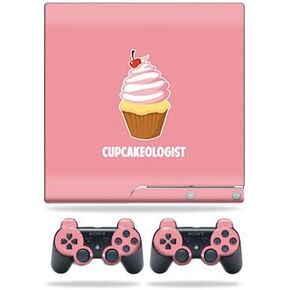 Skin Compatible with Sony Playstation 3 PS3 Slim + 2 Controllers – Cupcakeologist | MightySkins Protective, Durable, and Unique Vinyl wrap Cover | Easy to Apply, Remove | Made in The USA