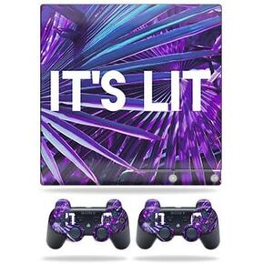 Skin Compatible with Sony Playstation 3 PS3 Slim + 2 Controllers – Its Lit | MightySkins Protective, Durable, and Unique Vinyl wrap Cover | Easy to Apply, Remove, and Change Styles | Made in The USA