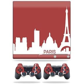 Skin Compatible with Sony Playstation 3 PS3 Slim + 2 Controllers – Paris | MightySkins Protective, Durable, and Unique Vinyl wrap Cover | Easy to Apply, Remove, and Change Styles | Made in The USA