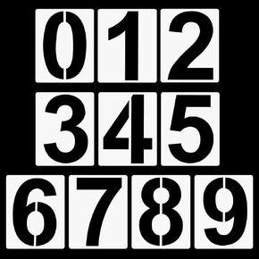 6 Inch 0-9 Number Stencils Set Reusable Plastic Number Stencils Number Painting Templates Stencils Digital Templates for Cake Stencil Address Number Painting Stencils Templates