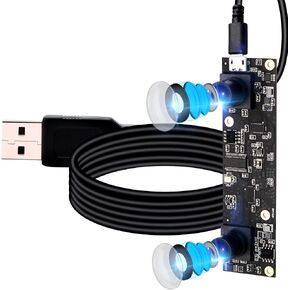 ELP 1080P Dual Lens USB Camera 3D Stereo Webcam Board for Computer and Raspberry Pi AR0330 Binocular USB2.0 PC Camera Mini UVC USB Security Camera Laser Engraver Laptop Lightburn Camera