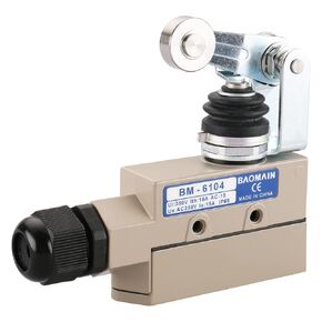 Baomain Roller Wheel Arm Head Reset Sealed Micro Switch TZ-6104 Roller Plunger 15A/250VAC IP65 Waterproof