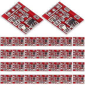30Pcs 2.5-5.5V TTP223 Capacitive Switch Button Module Self-Locking/No-Locking Touch Key Switch Module Touching Button Single Channel Reconstruction Module