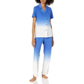 Cosabella Women's Plus Size Florida Lounge Printed Short Sleeve Top & Pant Set