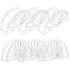 6Pcs Napkin Holder, Plastic Clear Napkin Holders, Fan Design, Acrylic Napkin Holder, Table Decor, for Bathroom, Business, Restaurant, Hotel