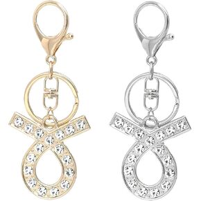 Constellation Keychain,2 Packs Gold and Silver Zodiac Creative Crystal Keychain,Novelty keychain Accessories