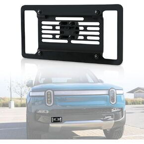 Tow Hook License Plate for Rivian - Tesmirror Front Tow Hook License Plate Mount License Plate Holder for Rivian R1T R1S Front Plate Frames