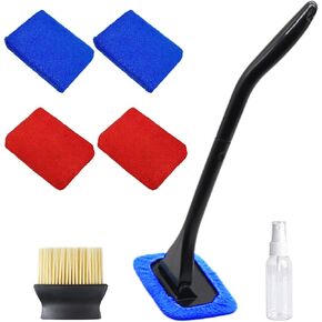Windshield Cleaning Tool Car Window Cleaner Auto Interior Detailing Brush with Pivoting Head&Detachable Handle,Wide-Application Car Cleaning Tool Set Accessories