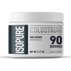 Isopure Bovine Colostrum Supplement Powder, Gently Processed, 90 Servings