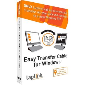 LAPLINK Easy Transfer Cable - Includes PCmover Migration Software and USB 2.0 Cable - Single Use License - Migrates Files and Settings
