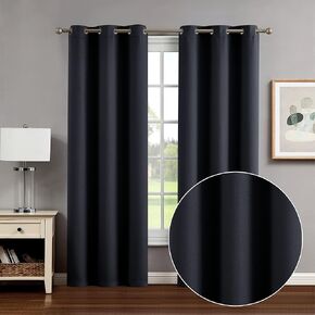Creative Home Ideas Room Darkening (2 Panels, 38" x 84", Light Grey) Thermal Insulated Room Darkening Curtains with Tiebacks & Grommets - Jasper Window Curtains for Bedroom, Living Room, Kitchen
