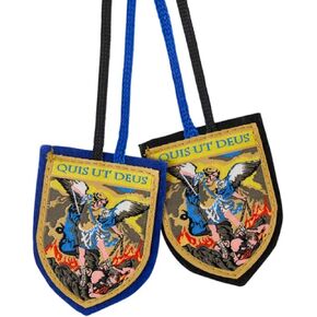 Catholic Scapular of Saint Michael, Full Color Woven Prayer Necklace Religious Gift for Men or Women