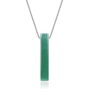 COAI Mens Womens Simple Bar Stone Pendant Necklace