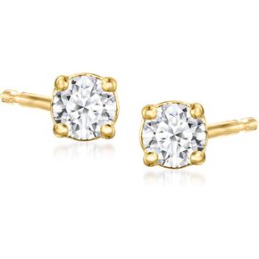 Ross-Simons 0.15 ct. t.w. Lab-Grown Diamond Stud Earrings in 18kt Gold Over Sterling