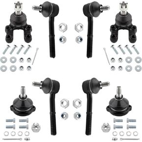 K9347 K9022 ES3376 ES3375 Front Inner & Outer Tie Rod Ends Upper & Lower Ball Joints for Nissan D21 1994 Pathfinder 1993-1995 Pickup 1995-1997, Pack of 8