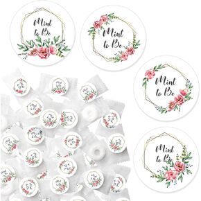 500 Pieces Mint to Be Label Stickers Wedding Party Favors Sticker Labels 1 Inch Round Botanical Theme Wedding Stickers for Guests (Flower)