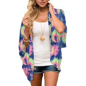 BB&KK Women's Boho Kimono Cardigans Casual Open Front Long Chiffon Cover Ups