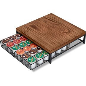 Coffee Pod Drawer Holder for K cup, Coffee Pod Drawer Holder Organizer, No Assembly Required, K Cup Holder with 36 Capacity Capsule Pods. Suit for Home Office,Kitchen,Cafe Counter. (Black)