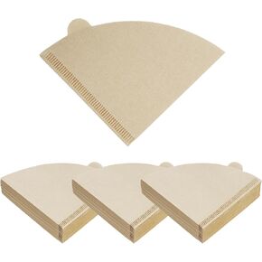 300 Counts Coffee Filters Cone Coffee Filters V60 Coffee Filter No.2 Coffee Filters 2-4 Cups Pour Over Coffee Filter Cone Natural Paper Coffee Filters (Unbleached)