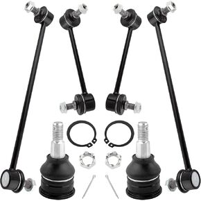 BOXI (Set of 6) Front & Rear Stabilizer Sway Bar End Links + Front Lower Ball Joints Fit for Acura MDX 2001 2002 2003 2004 2005 / for Honda Pilot 2003 2004 2005 | Replace K80281 K90349 K90716 K90717
