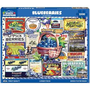 White Mountain - Blueberries - 1000 Piece Jigsaw Puzzle for Adults, Children, + Grandparents