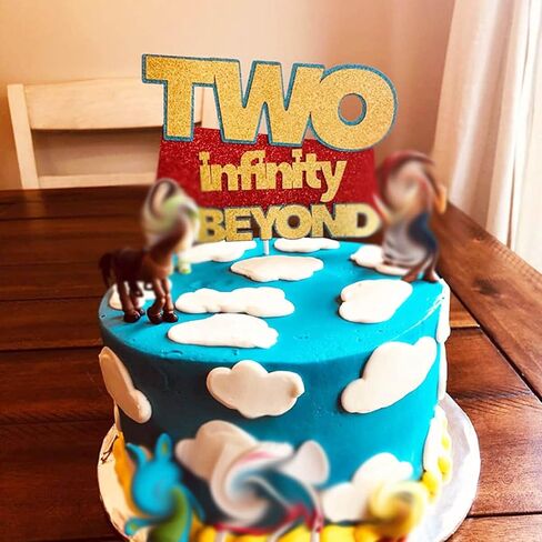 HEETON Two Infinity and Beyond Backdrop Buzz Banner Light Year Cake Top لعبة مستوحاة من قصة عيد الميلاد الثاني بالونات إكليل لوازم الحفلات ديكورات الصور لخلفية فتاة صبي طفل in Kuwait