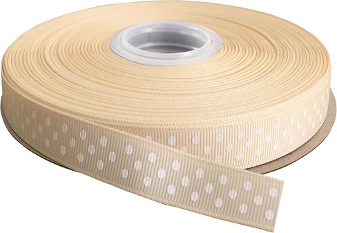 5/8 Inch Wide 50 Yards Polka Dot Grosgrain Ribbons Peach in Saudi Arabia
