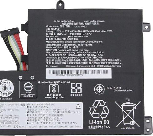 L17M3PG2 57Wh Laptop Battery Replacement for Lenovo Legion Y730-15ICH Y740-15ICHg / Ideapad Legion Y740-15IRH Y740-15IRHg Series L17C3PG2 5B10Q88560 5B10W67292 SB10W67212 5B10Q88557 5B10W67295 in Saudi Arabia